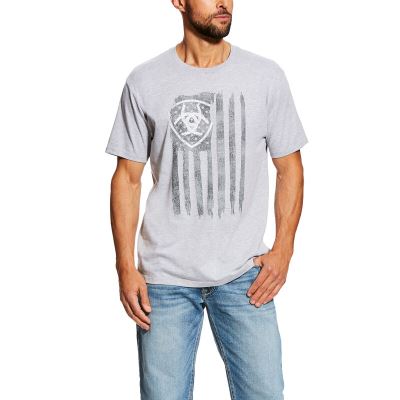 Ariat Vertical Flag - T Shirts Grijs Heren - 12775-615